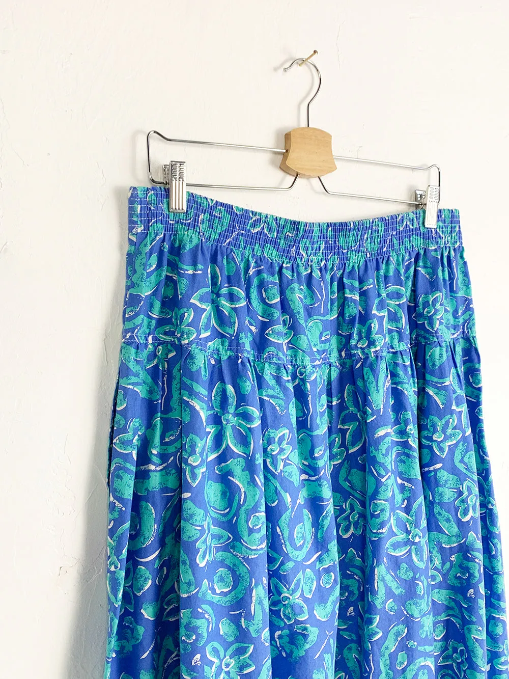 80s Floral Sketch Cotton Skirt