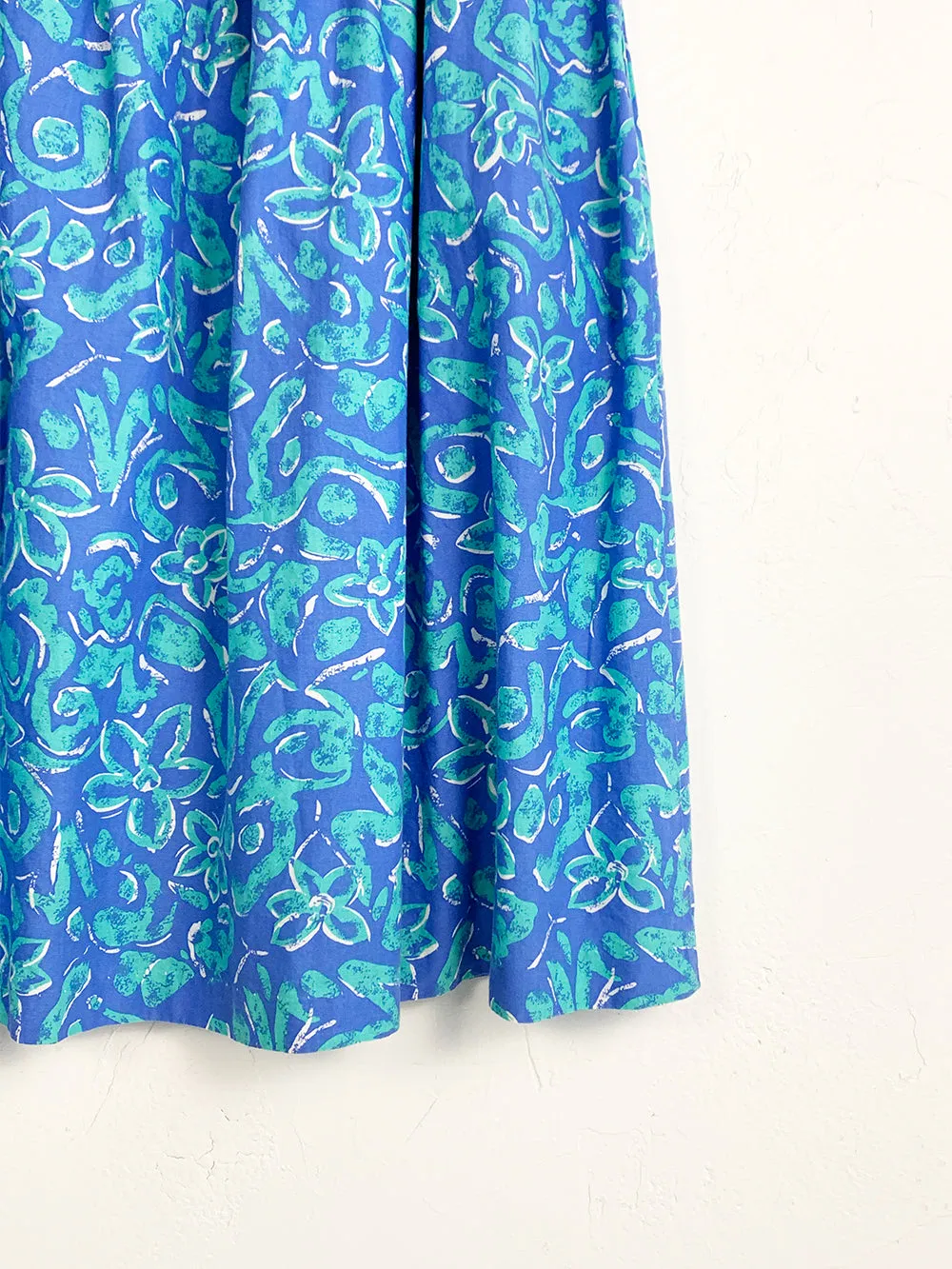 80s Floral Sketch Cotton Skirt