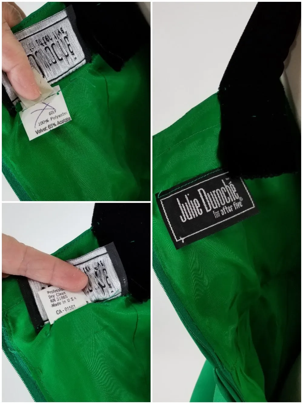 80s Party Dress in Green Satin