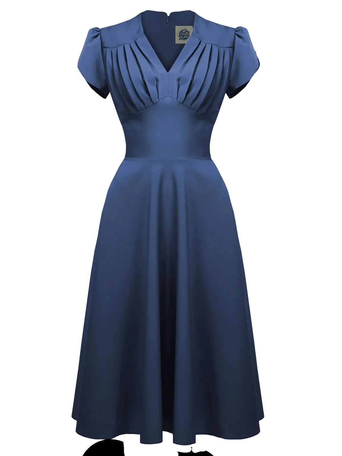 Airforce Blue 1940s Vintage Inspired Swing Dress