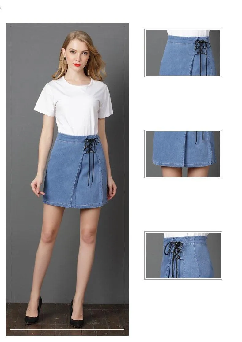 ALL TIED UP DENIM MINI