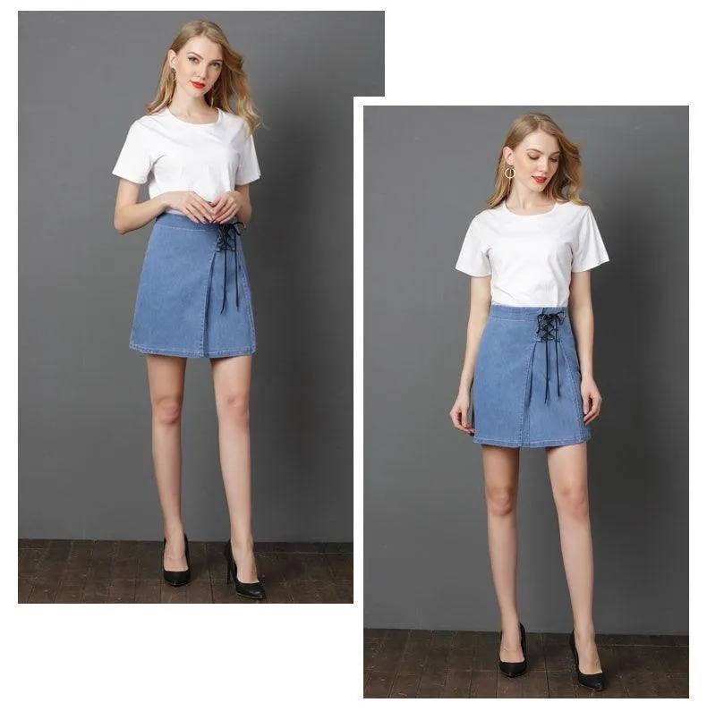 ALL TIED UP DENIM MINI