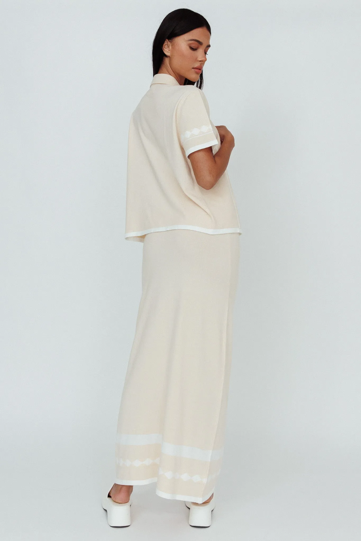 Amalfi Sun Knit Maxi Skirt Sand