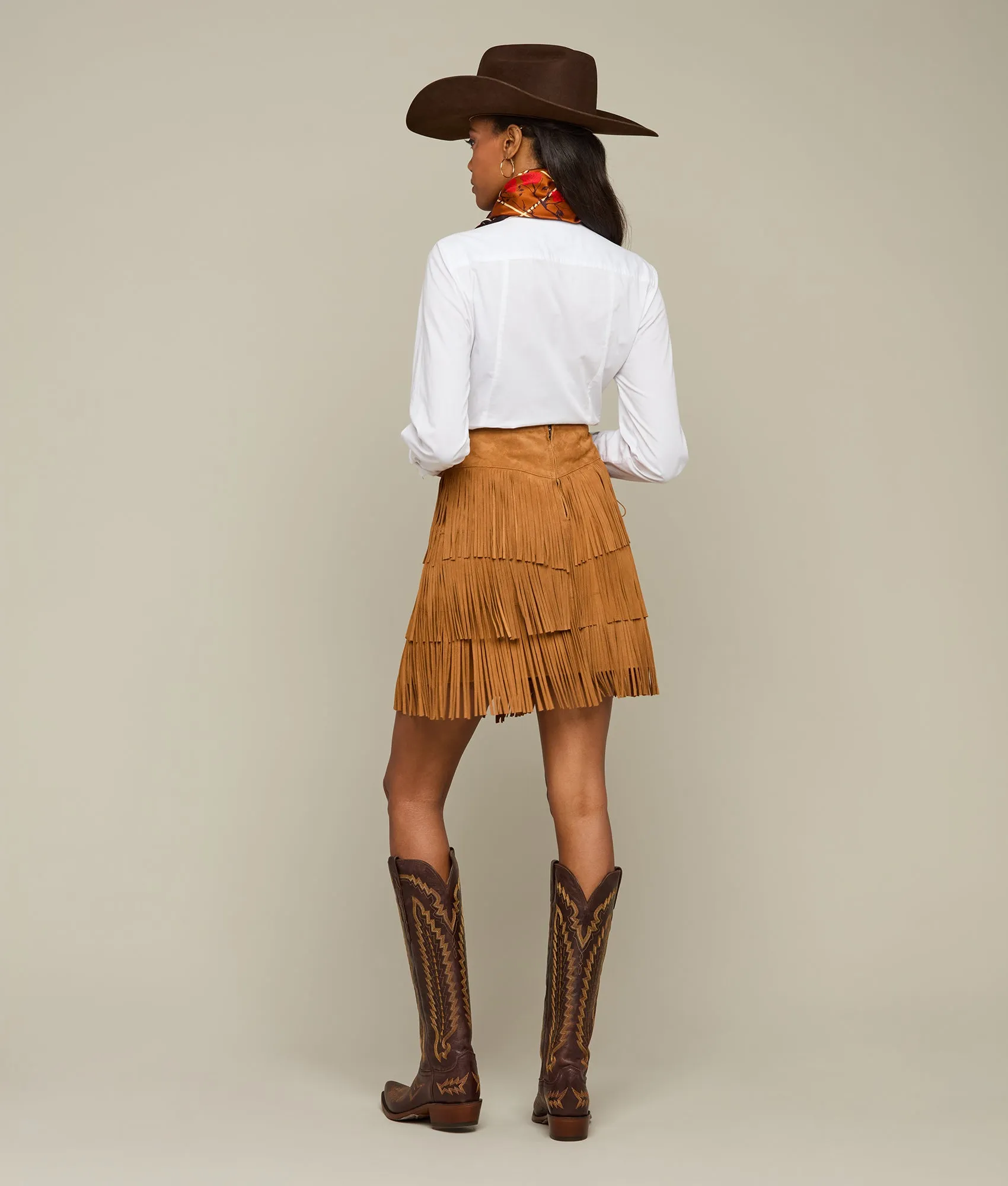 Annabelle Fringe Skirt :: Cinnamon