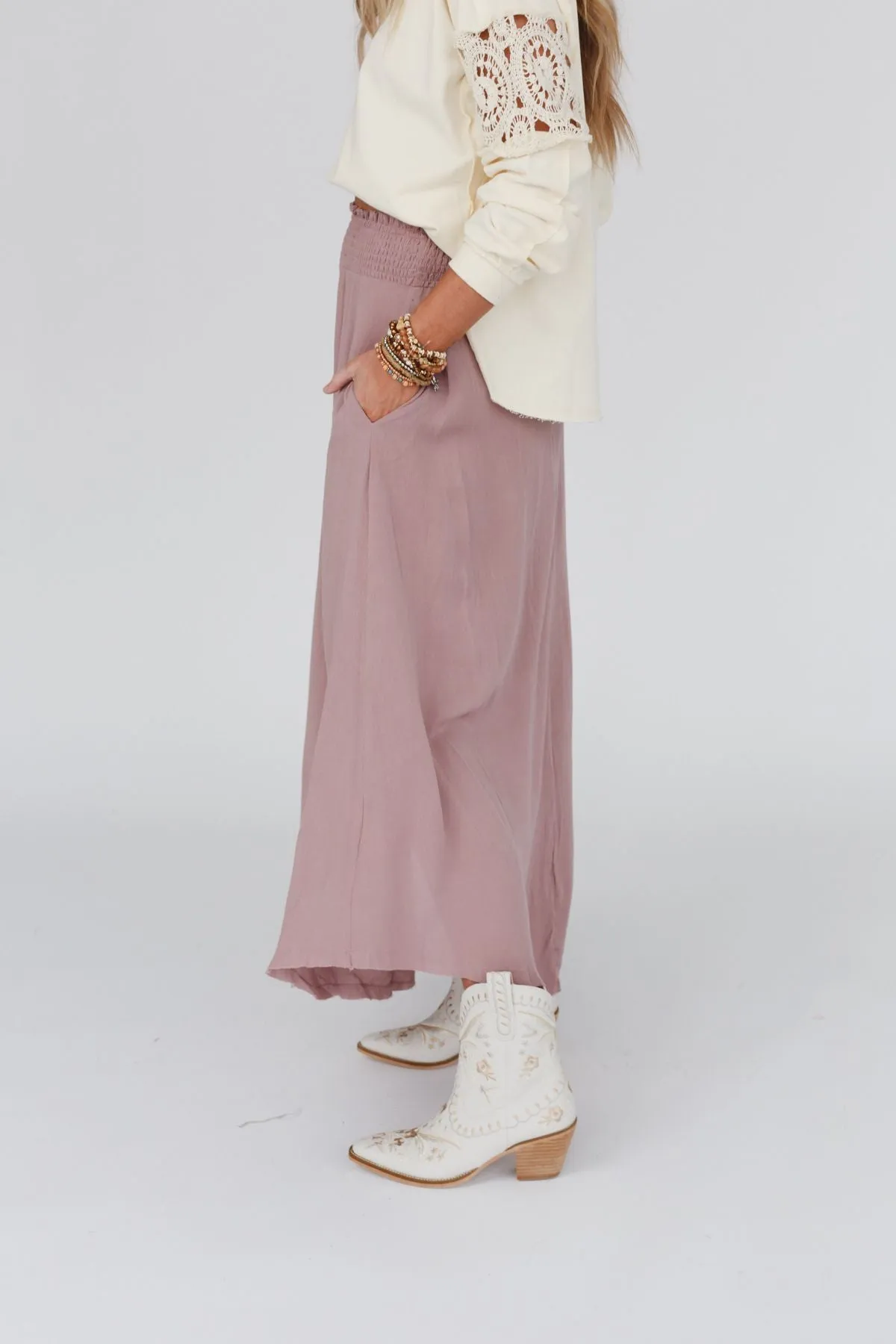 Anything Goes Maxi Skirt - Mauve