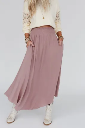 Anything Goes Maxi Skirt - Mauve