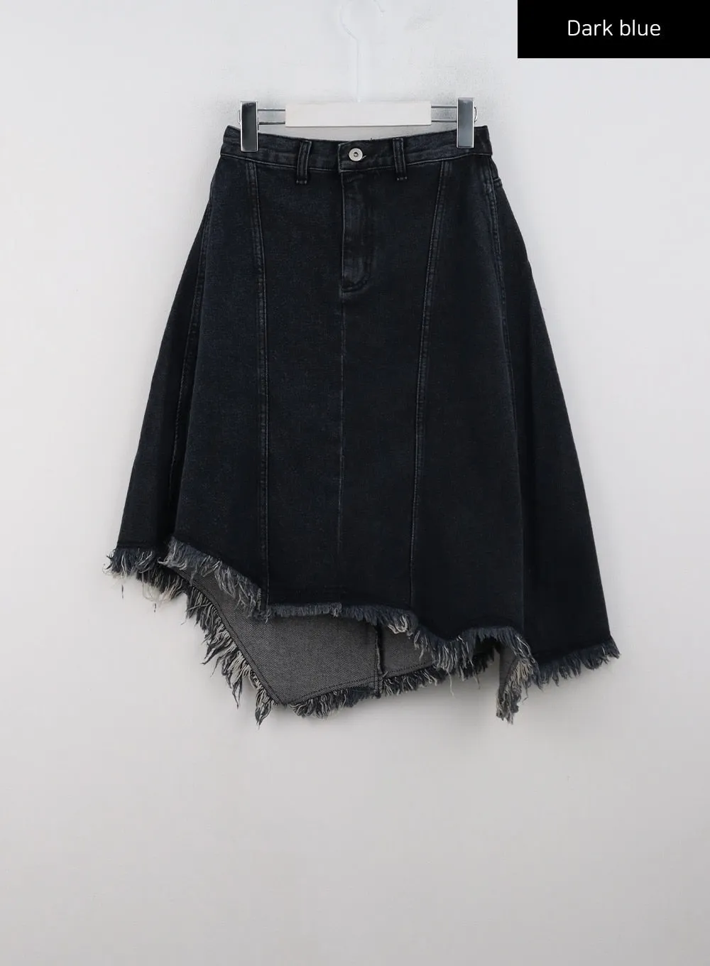 Asymmetrical Denim Midi Skirt CN329