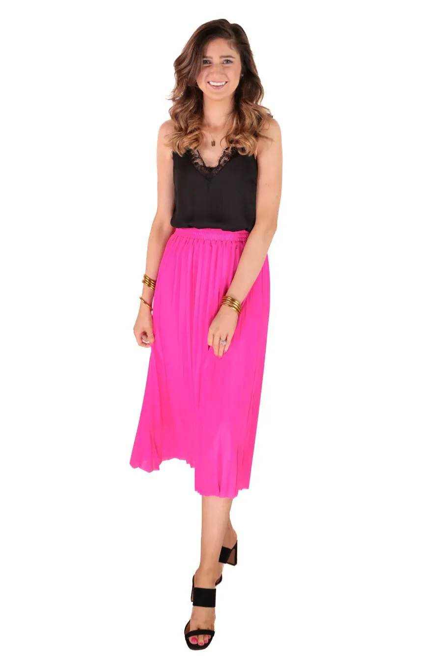 Aubrey Pleated Midi Skirt