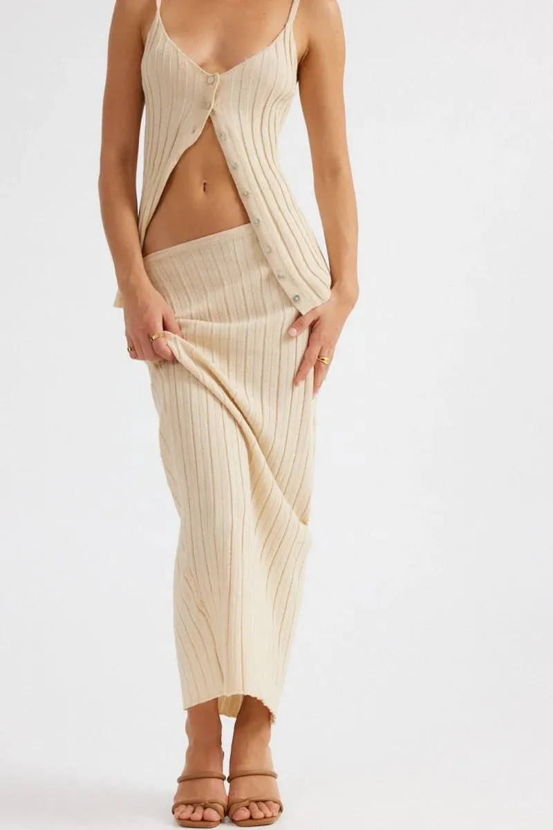 Baha Ribbed Skirt - Sand