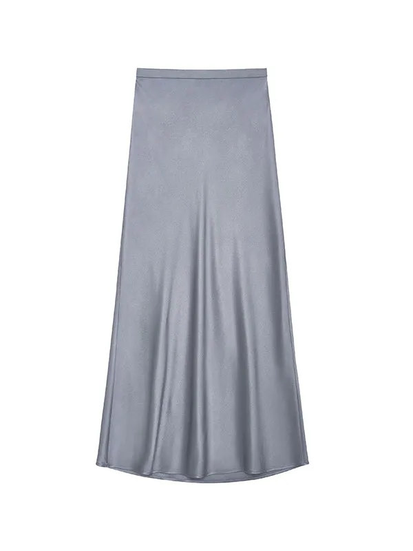 Bar Silk Skirt in Grey