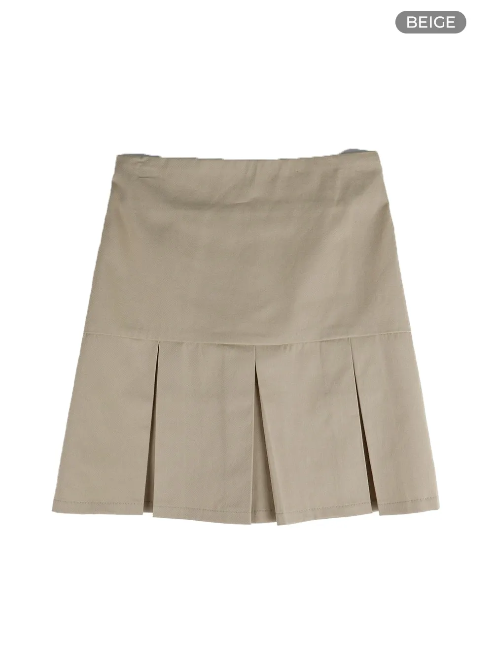 Basic Cotton Pleated Mini Skirt IM406