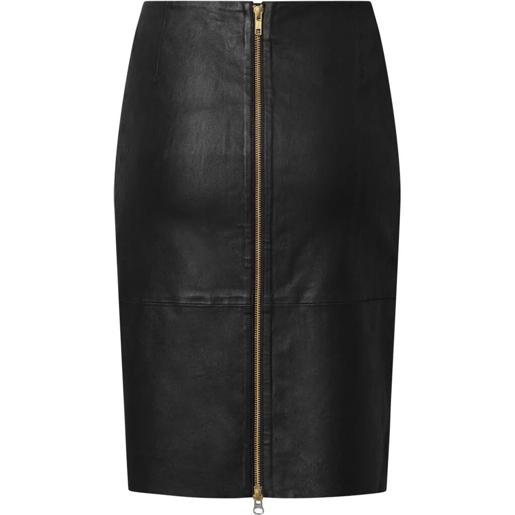 Beautiful musthave stretch leather skirt / 50774 - Black (Nero)