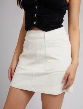 Belle Cord Skirt (Vintage White)