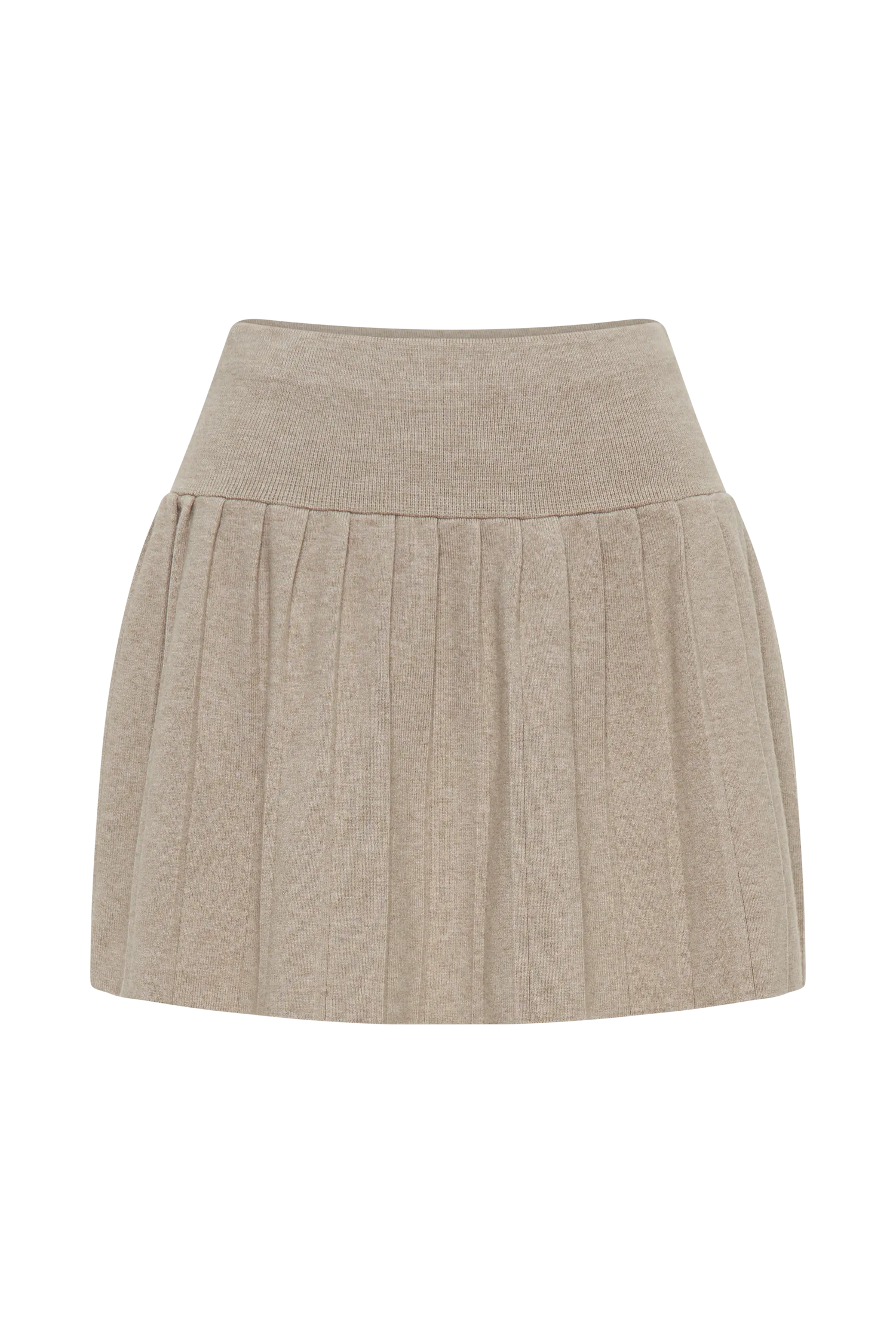 Beverly Knit Pleated Mini Skirt - Oak