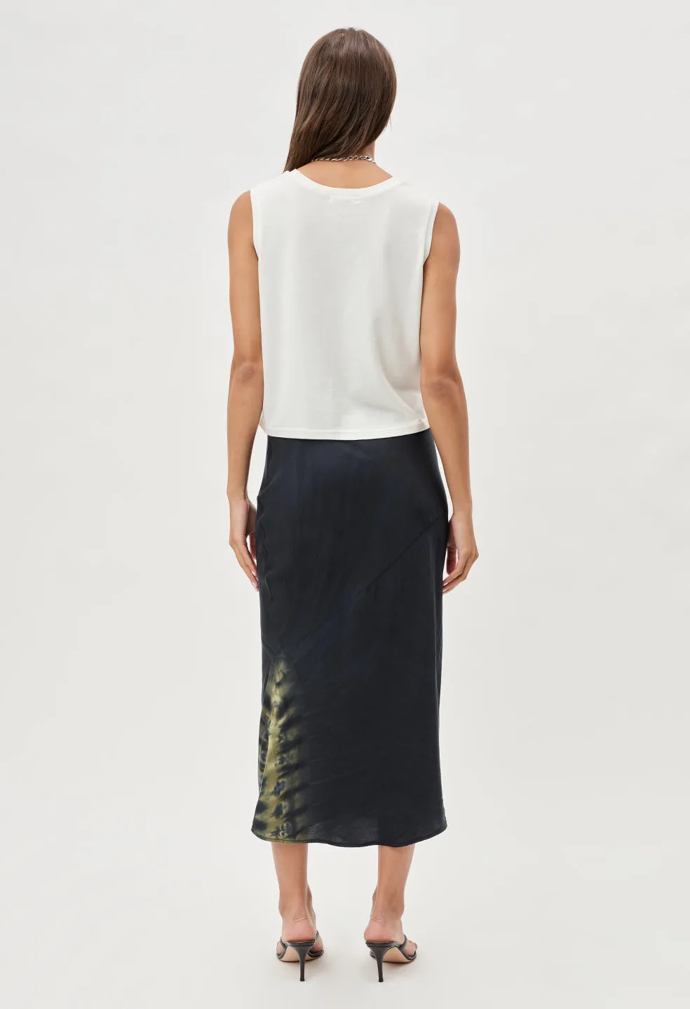 Bias Midi Skirt / Mineral Tie Dye