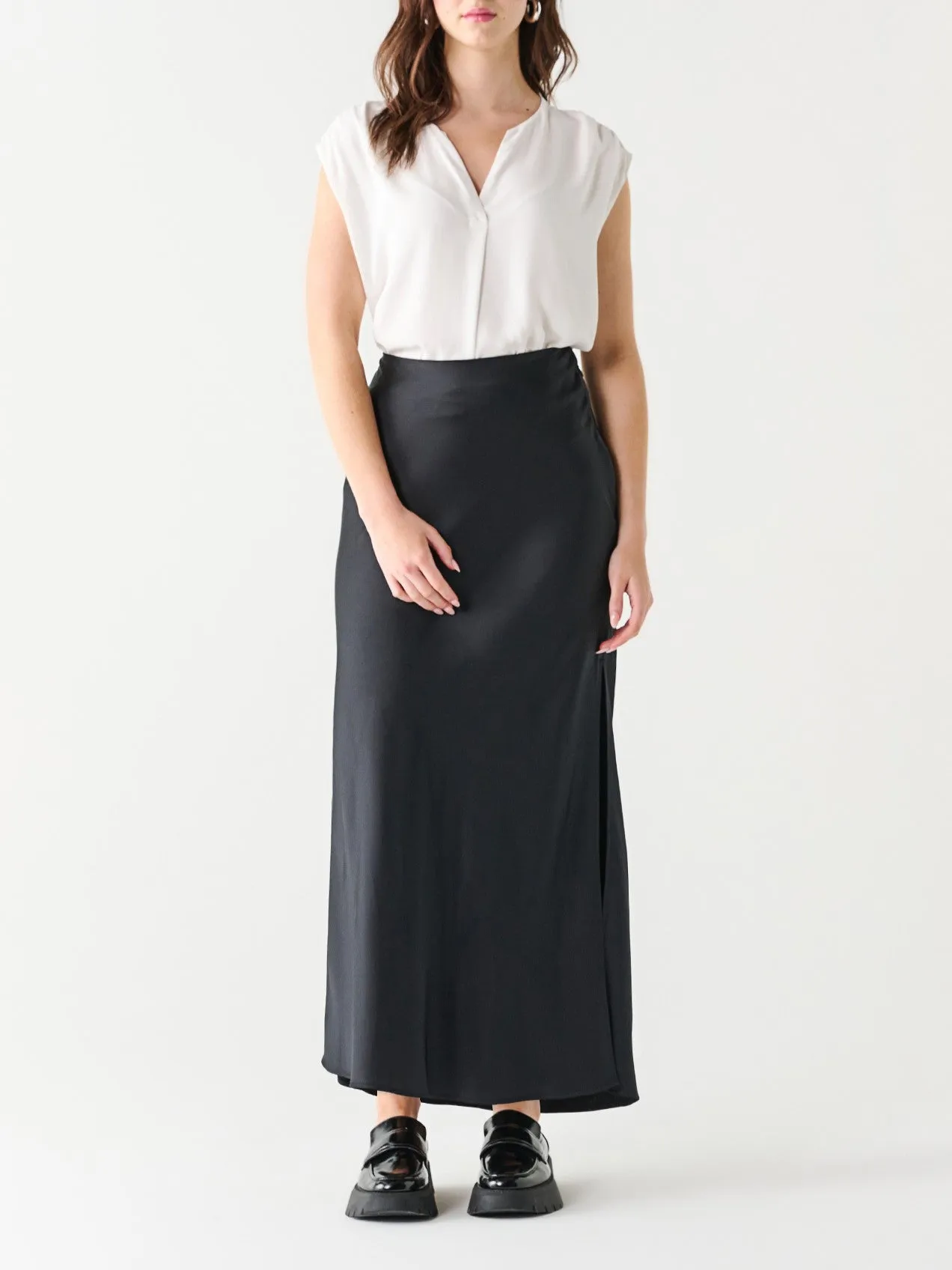 BLACK TAPE Satin Maxi Skirt