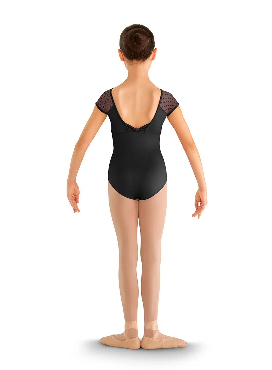 Bloch Child Heart Mesh Cap Sleeve Leotard - CL8192