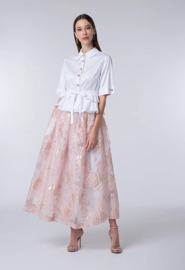 Blush Jacquard Skirt