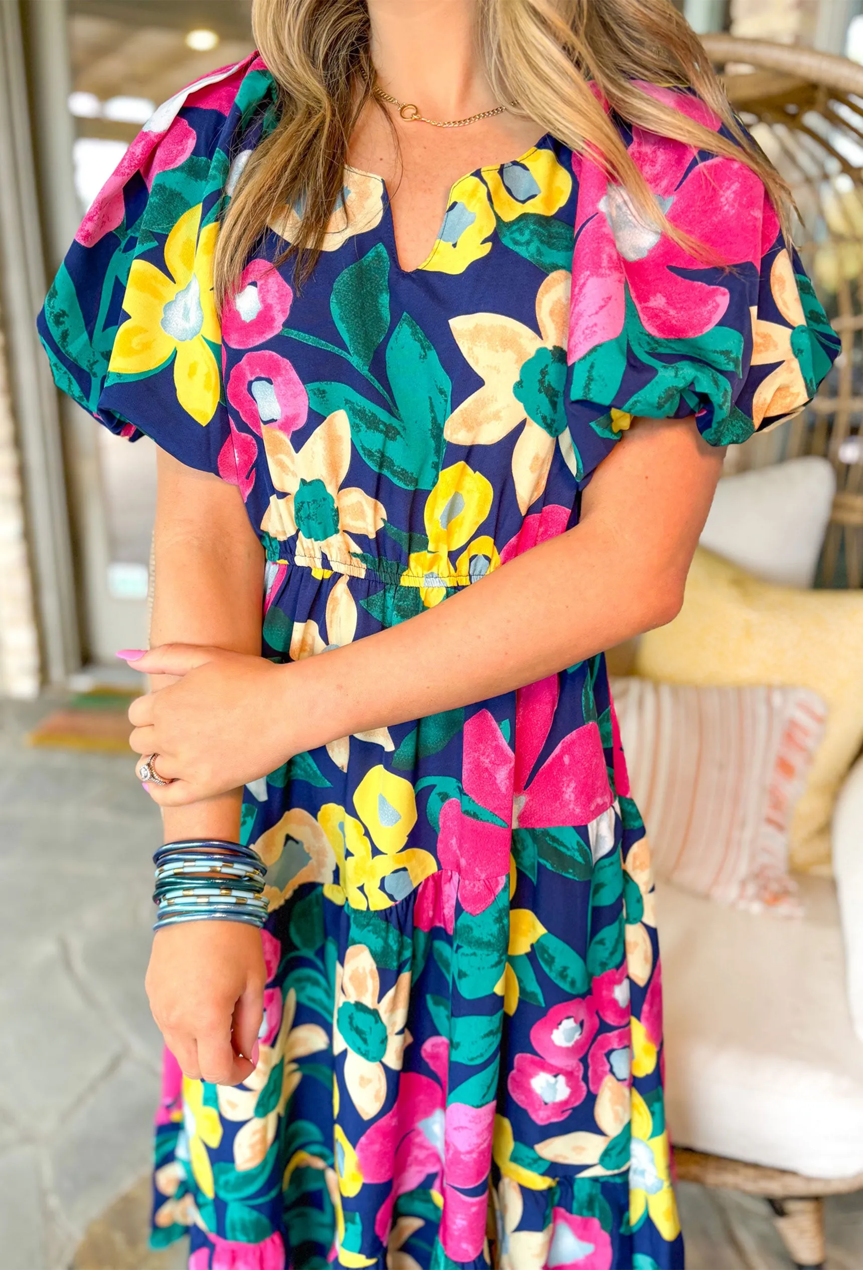 Brunch In Nashville Floral Midi Dress