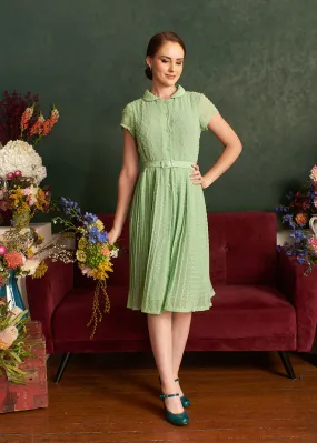 Camille Pastel Green Dots Dress