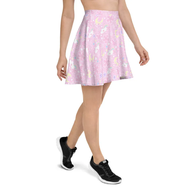 Cherry Blossom Dreams Pink Skater Skirt