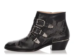 Chloé Black Studded Susanna Ankle Boots