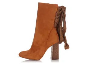 Chloé Tan Suede Back Lace Boots