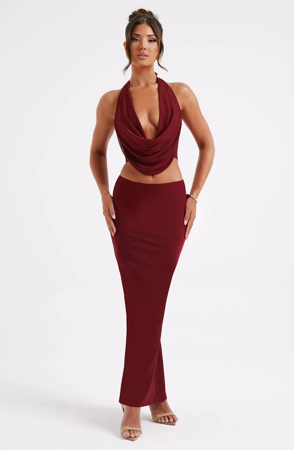 Chrishelle Maxi Skirt - Burgundy