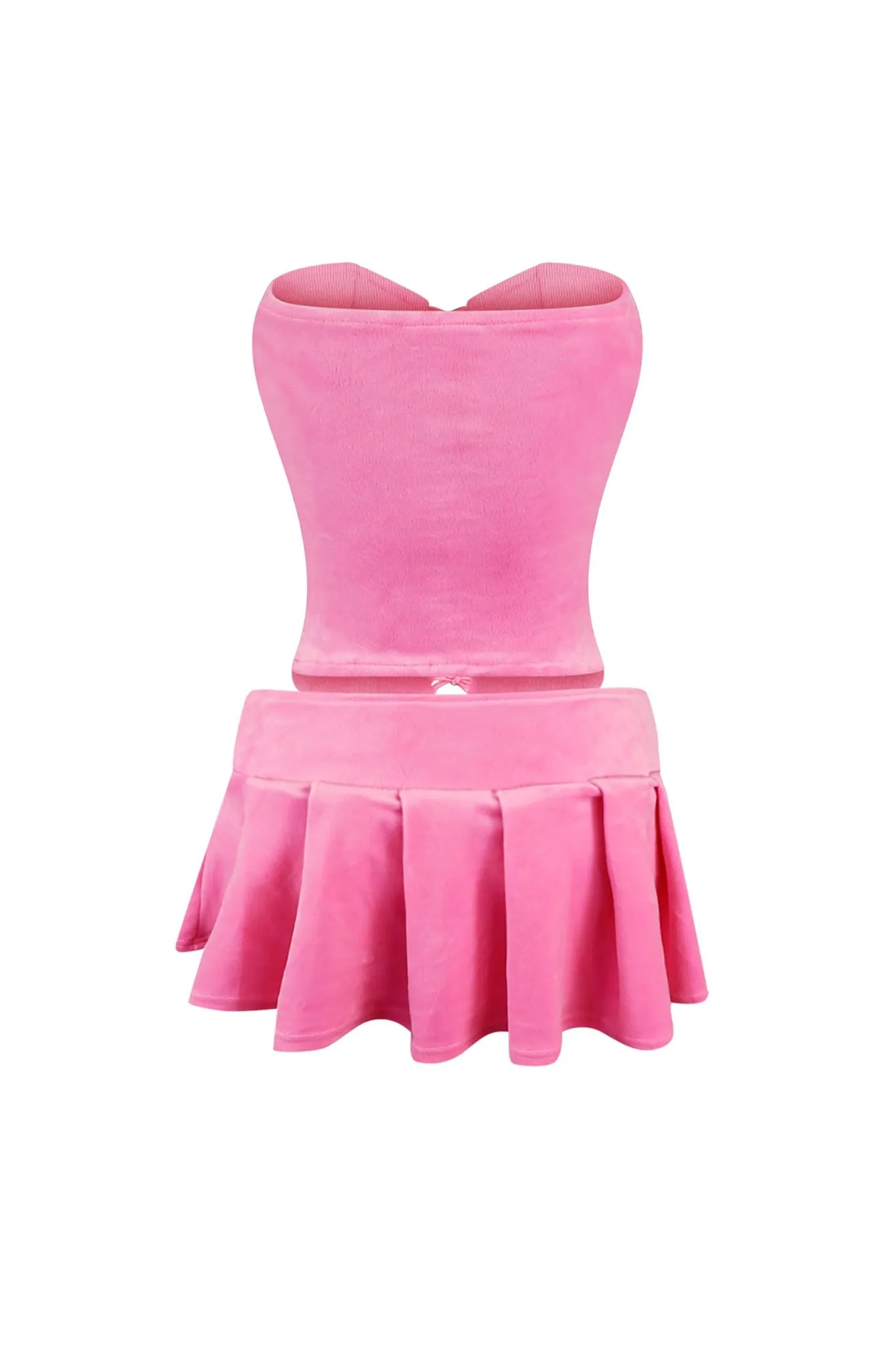 Cool Chick Velour Corset Top & Skirt SET