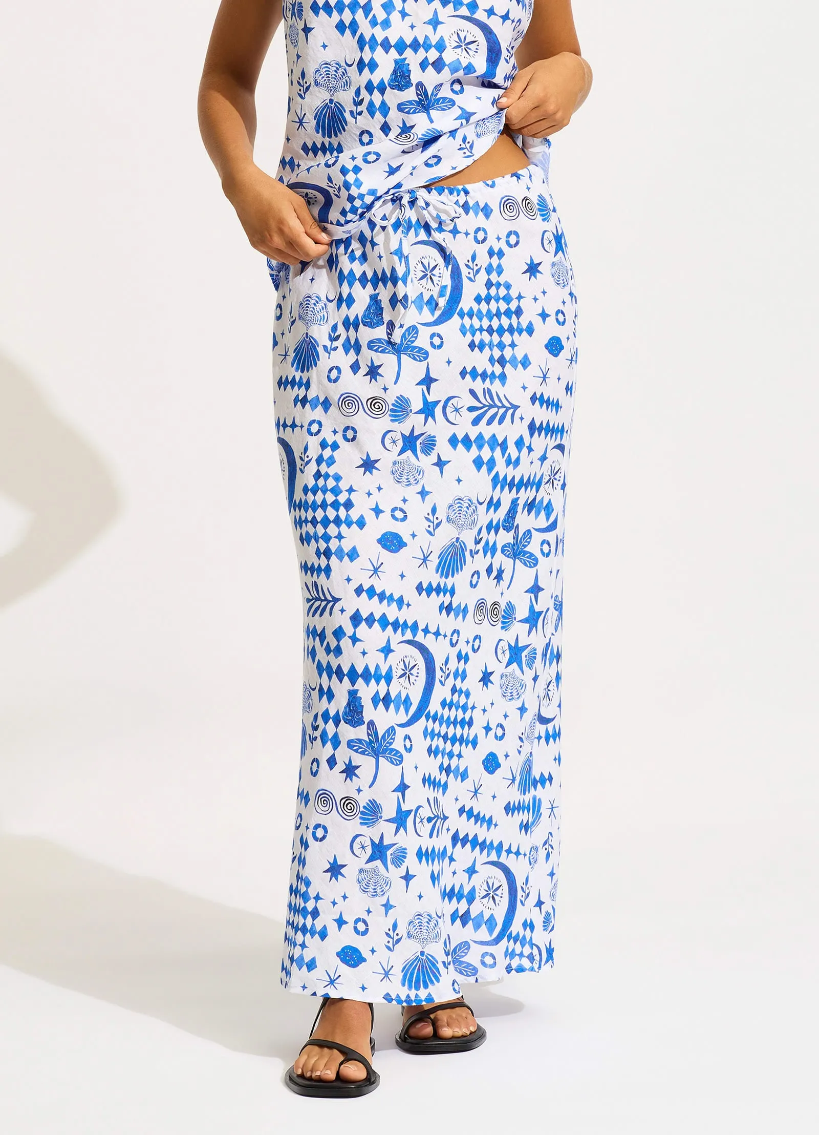 Corfu Maxi Skirt - Azure