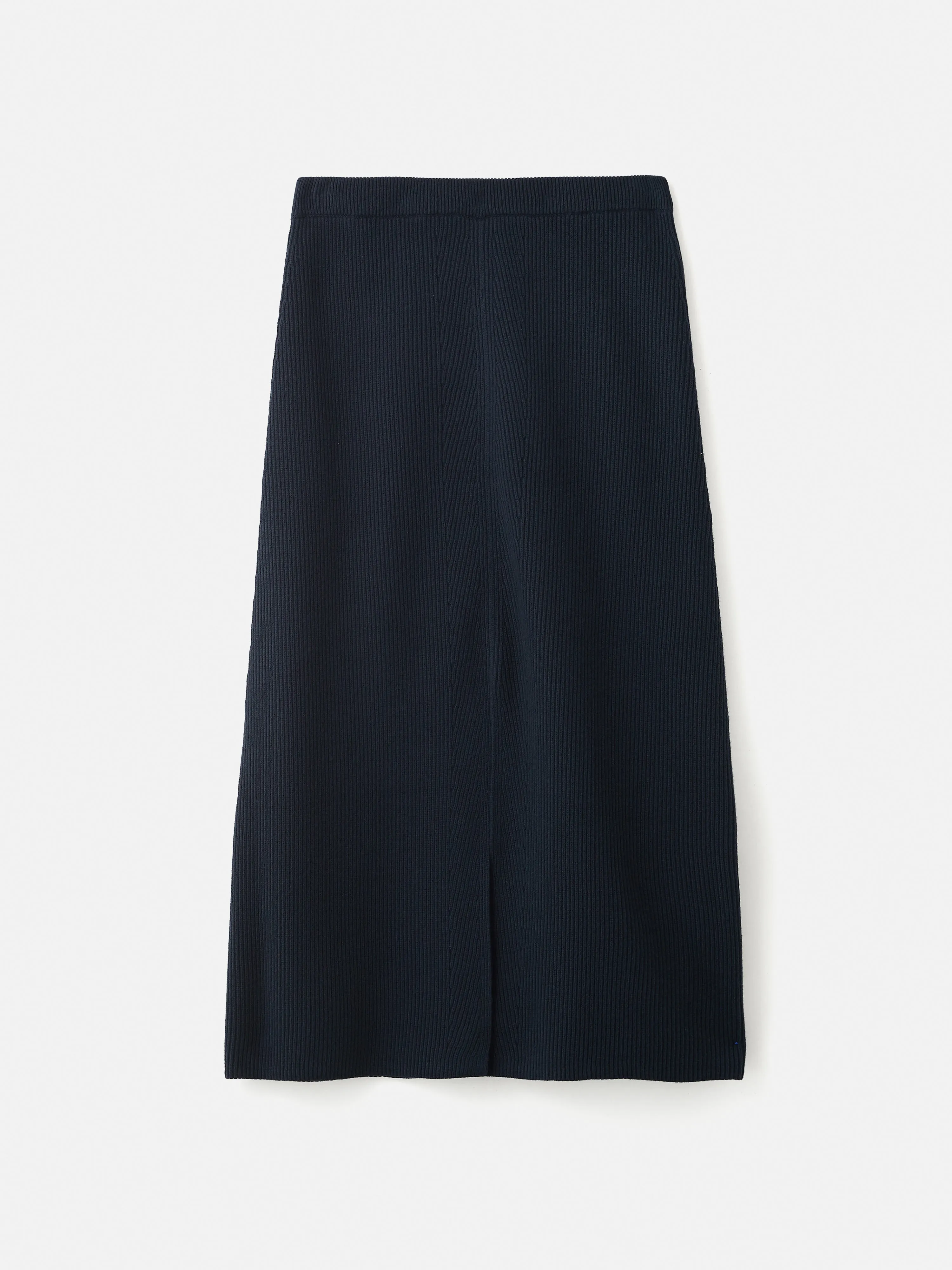 Cotton Blend Knitted Skirt | Navy