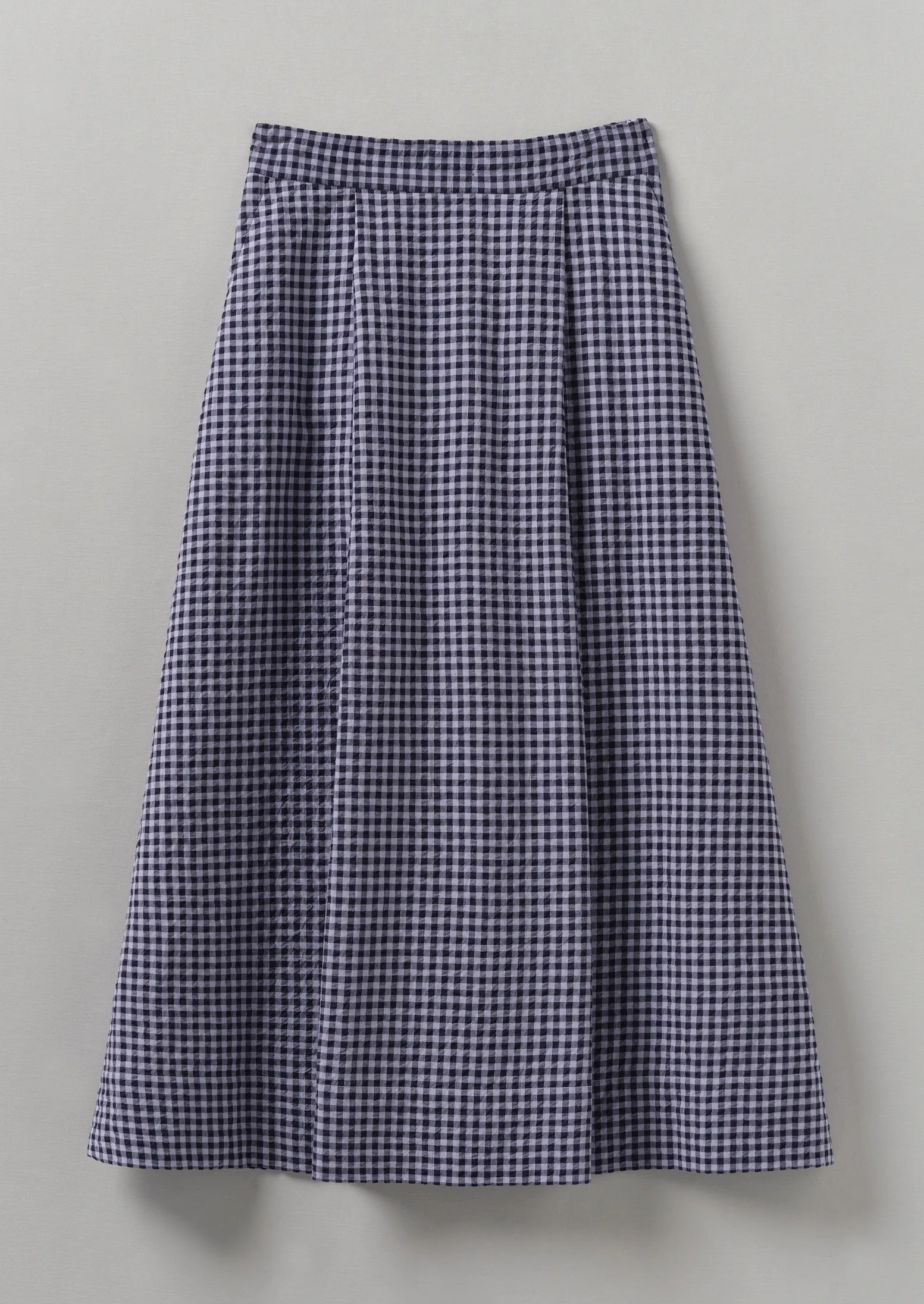 Cotton Gingham Seersucker Skirt | Lilac