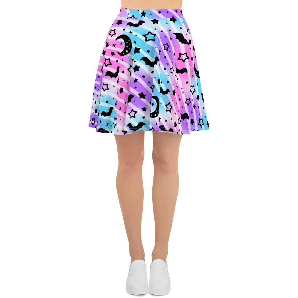 Creepy Cute Stripes Skater Skirt