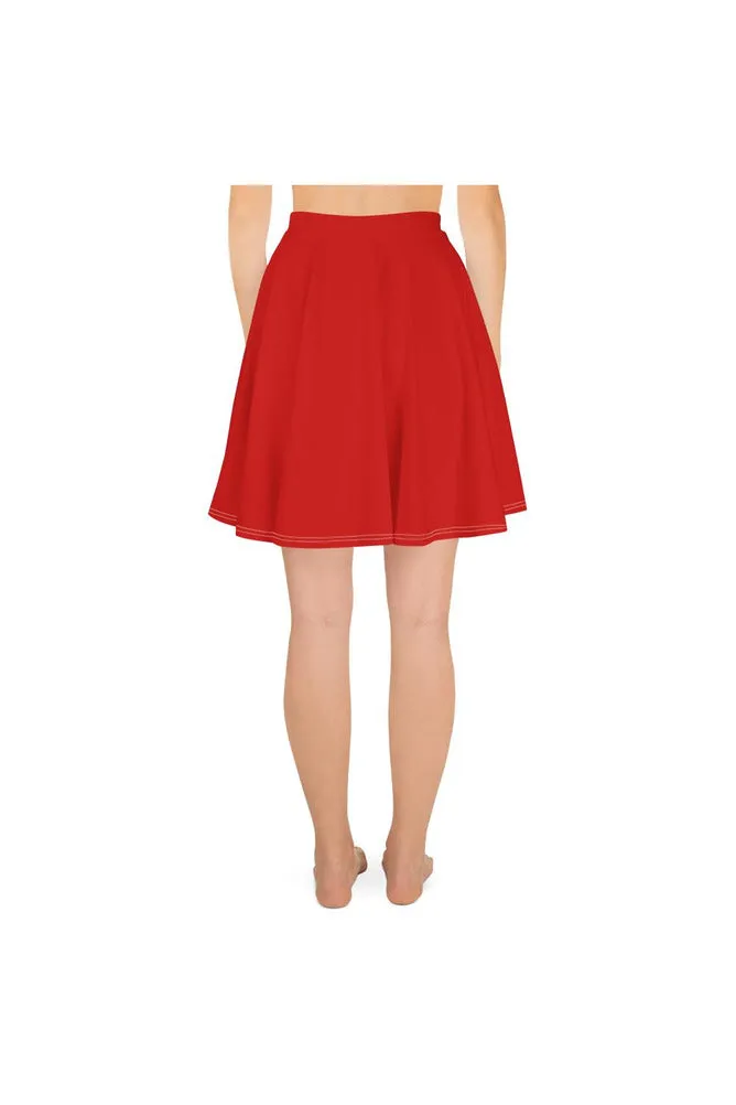 Crimson Red Skater Skirt