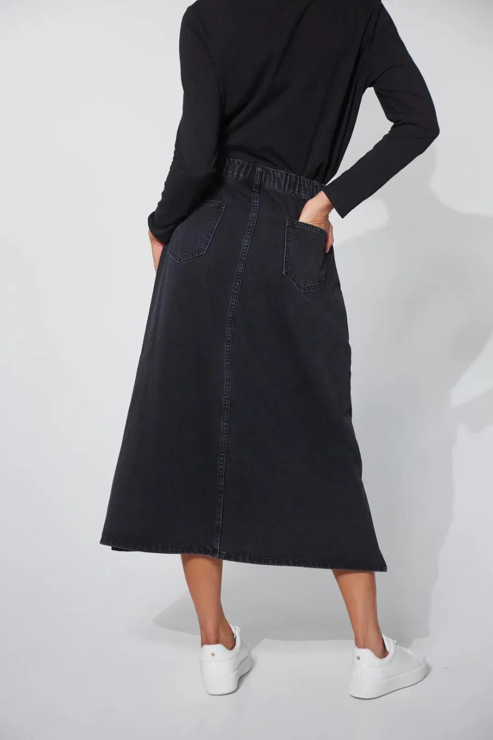 Dalton Denim Skirt | Slate