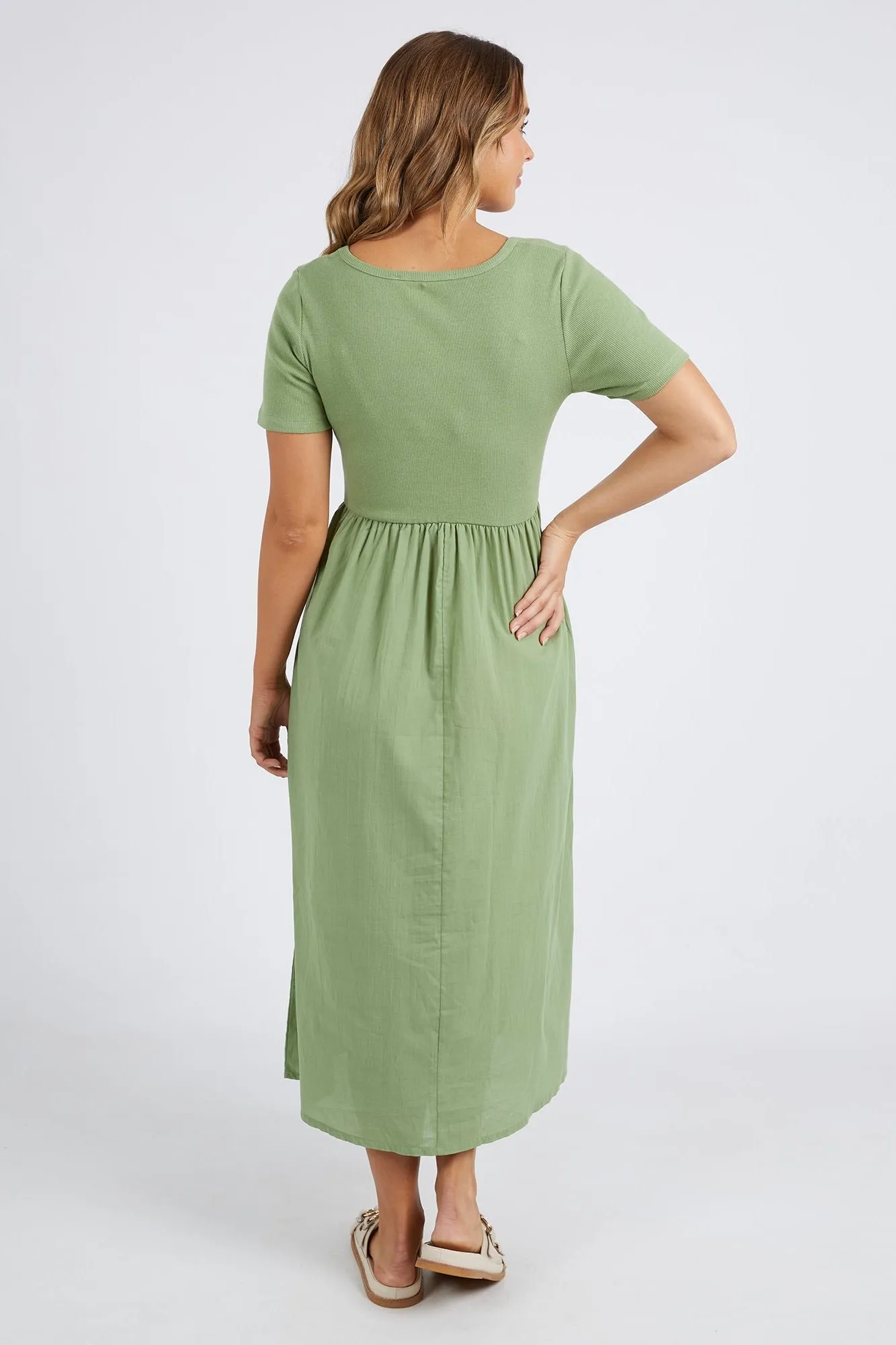 Ella Moss Green SS Midi Dress