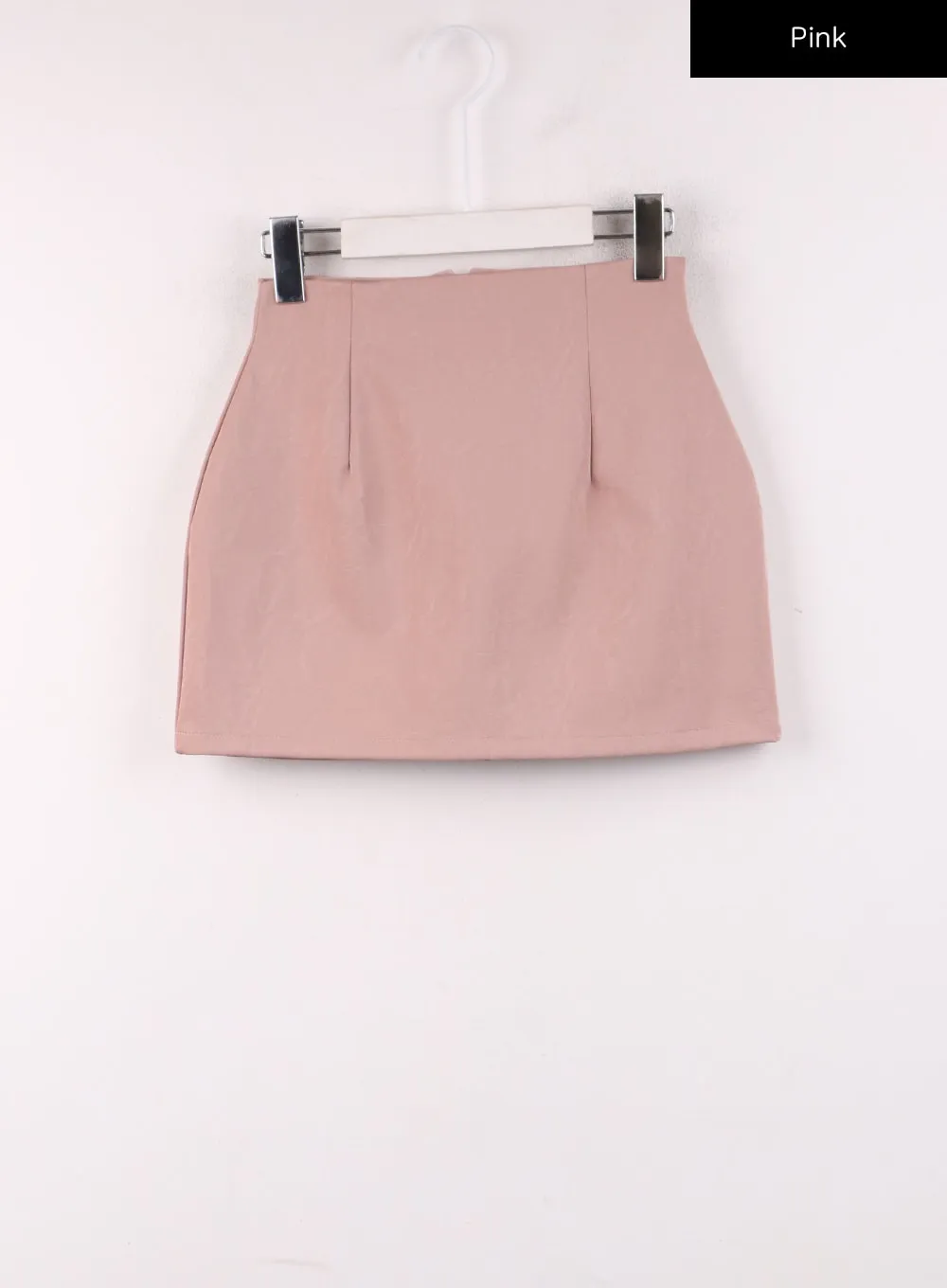 Faux Leather Mini Skirt IJ430