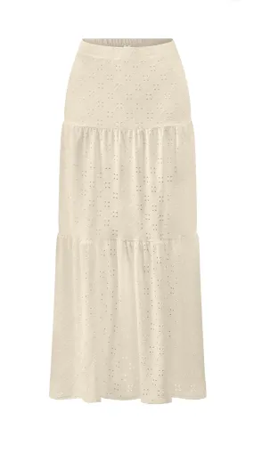 Gemma tiered ruffled eyelet maxi skirt