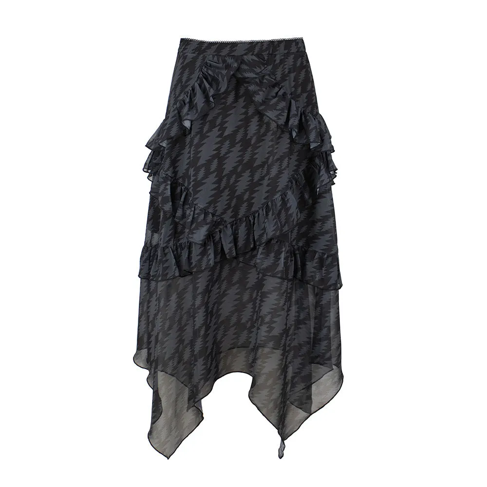 Grateful Dead | Skirt | Ruffle Allover Bolt in Black