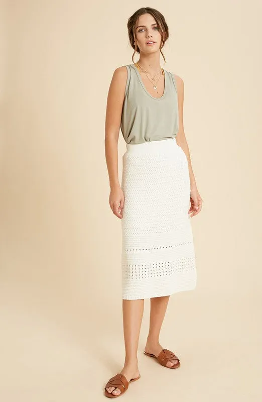 Harmony Crochet Sweater Skirt in Ivory