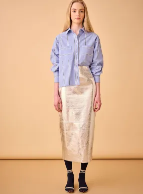 Hunter Bell Cameron Skirt in Crinkled Silver