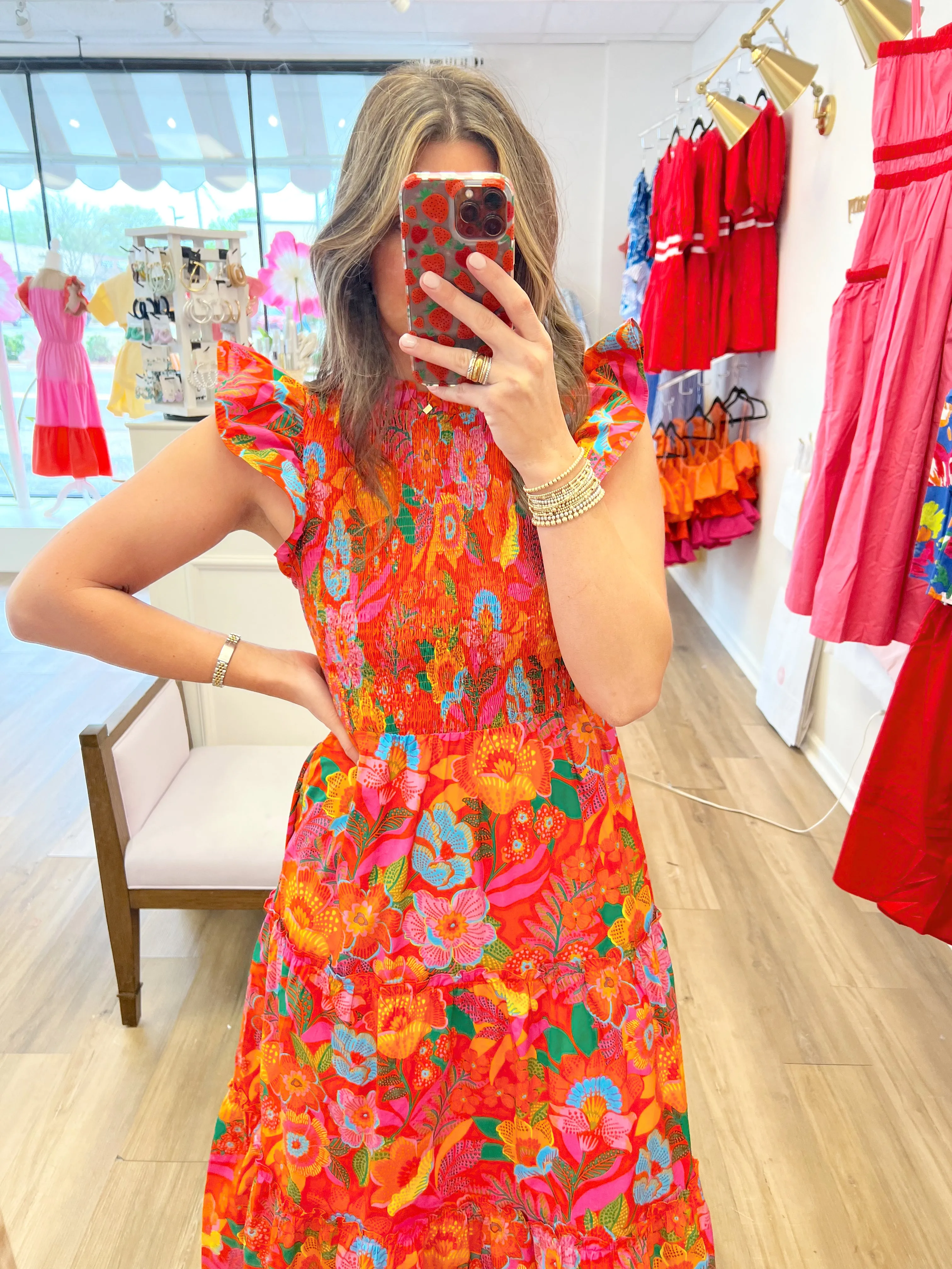 Idalia Smocked Midi Dress