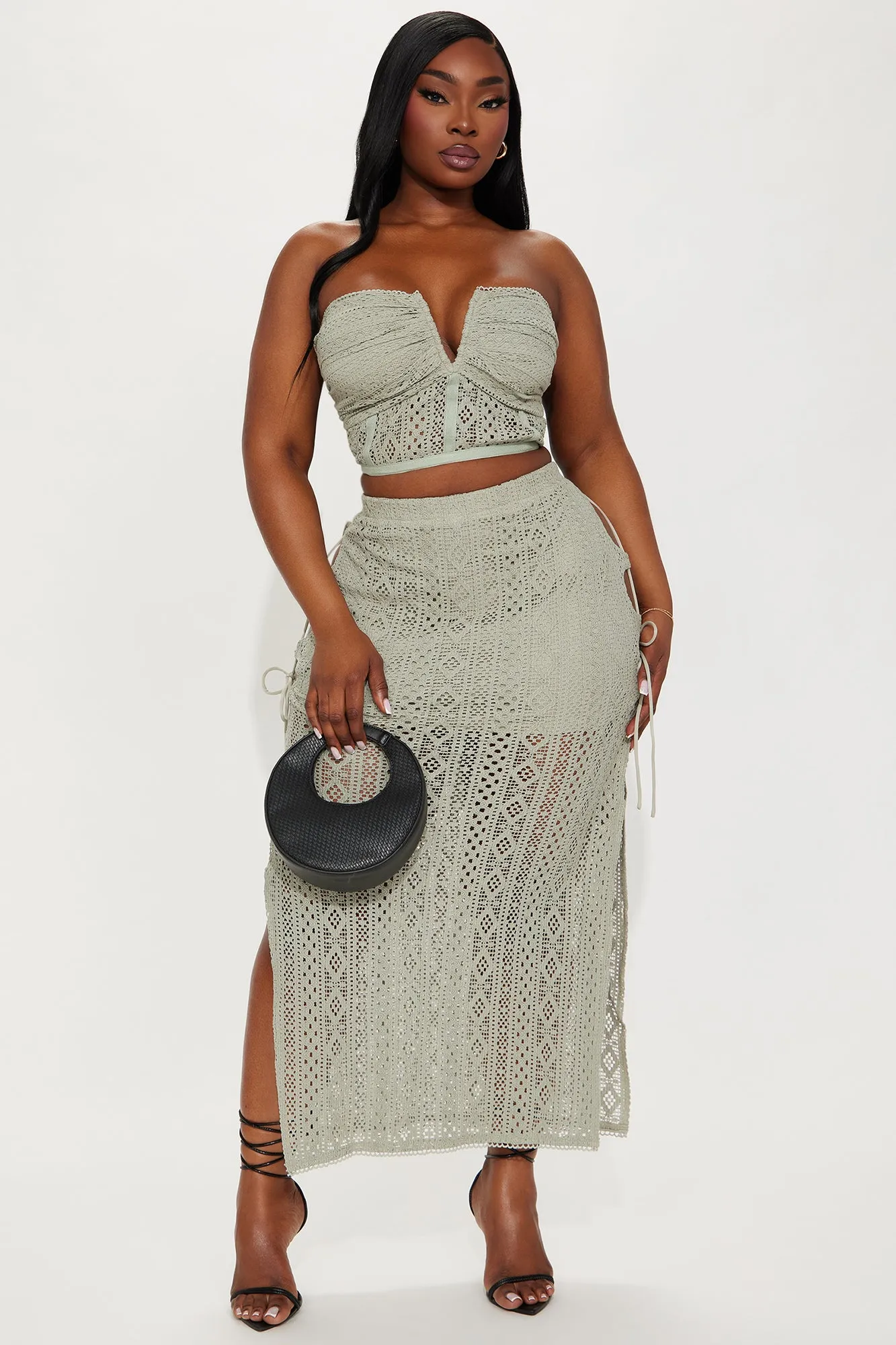 In My Vacay Mood Skirt Set - Sage