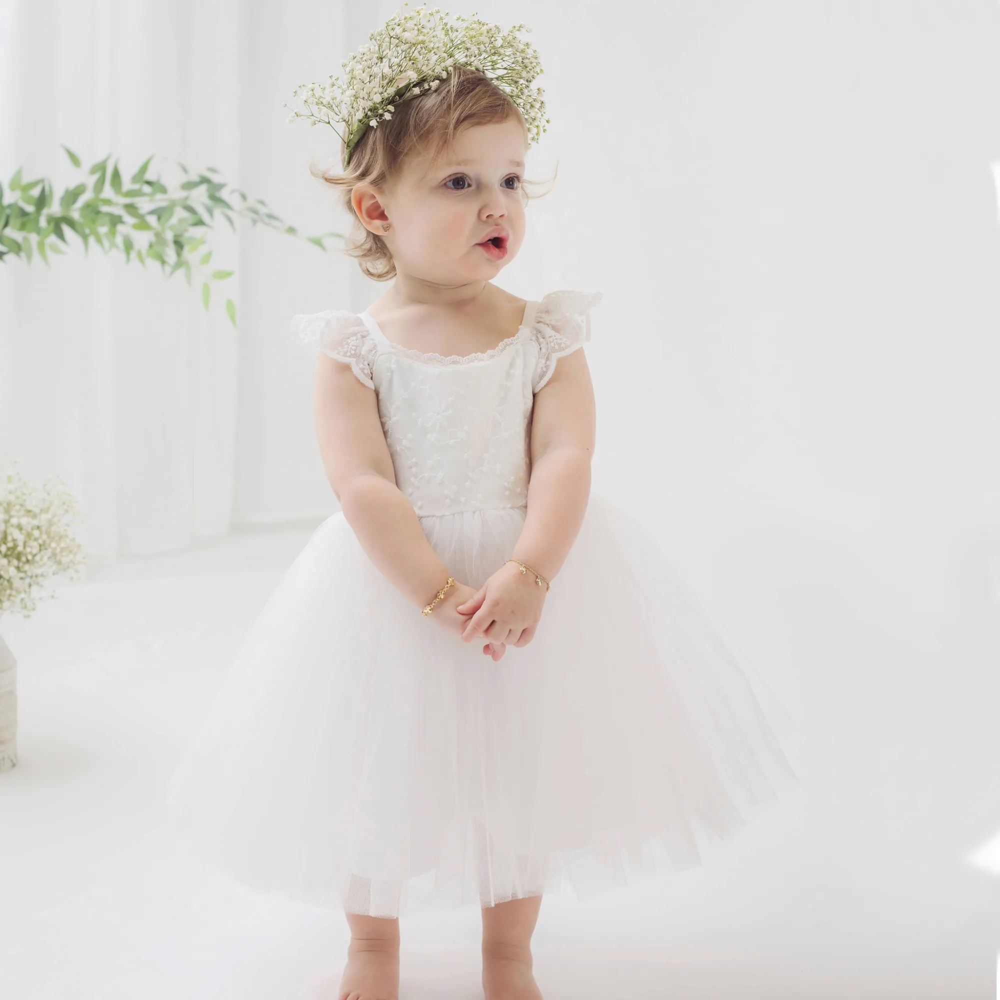 Ivory Lace And Tulle Dress