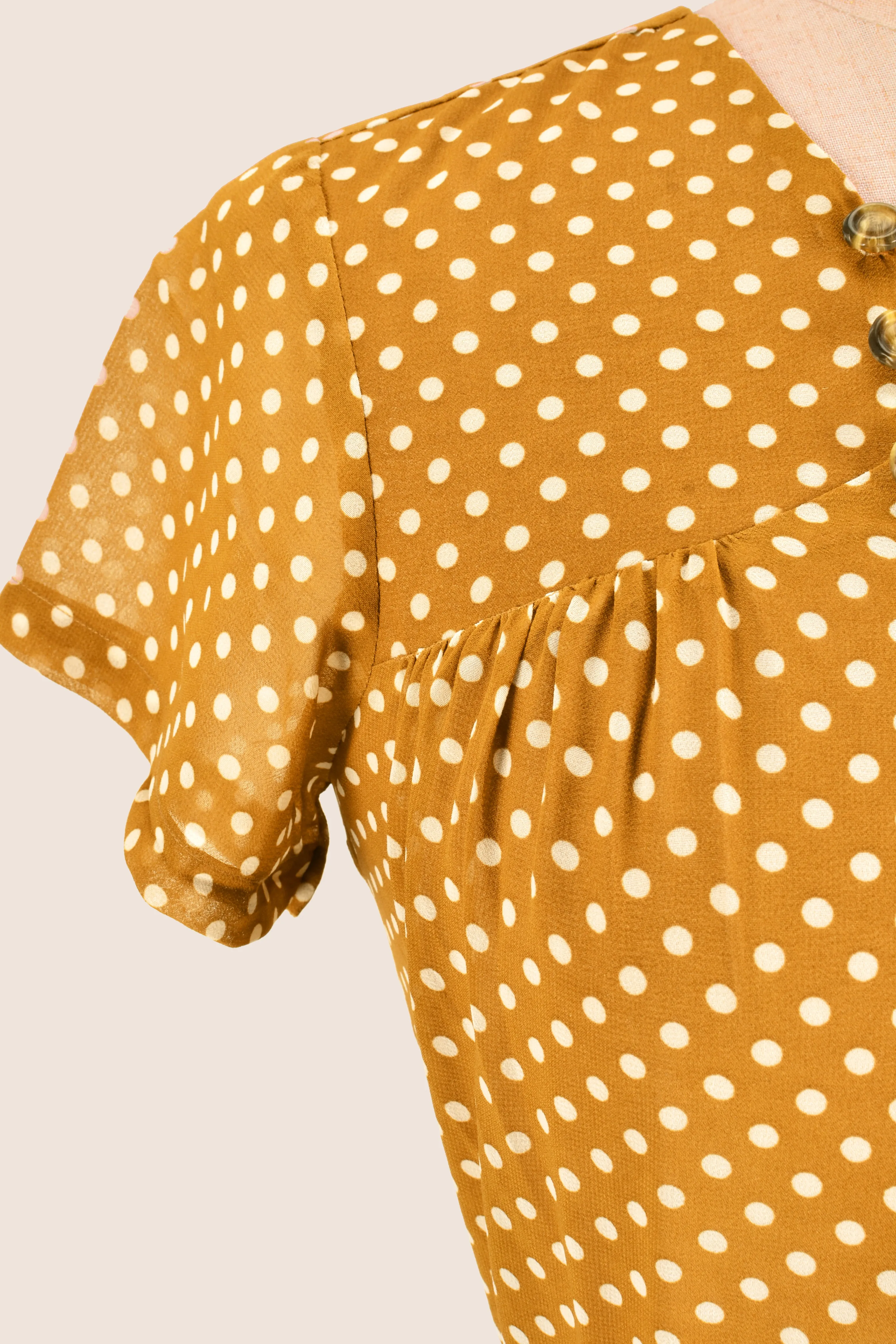 Lana Bronze & Cream Dots Dress