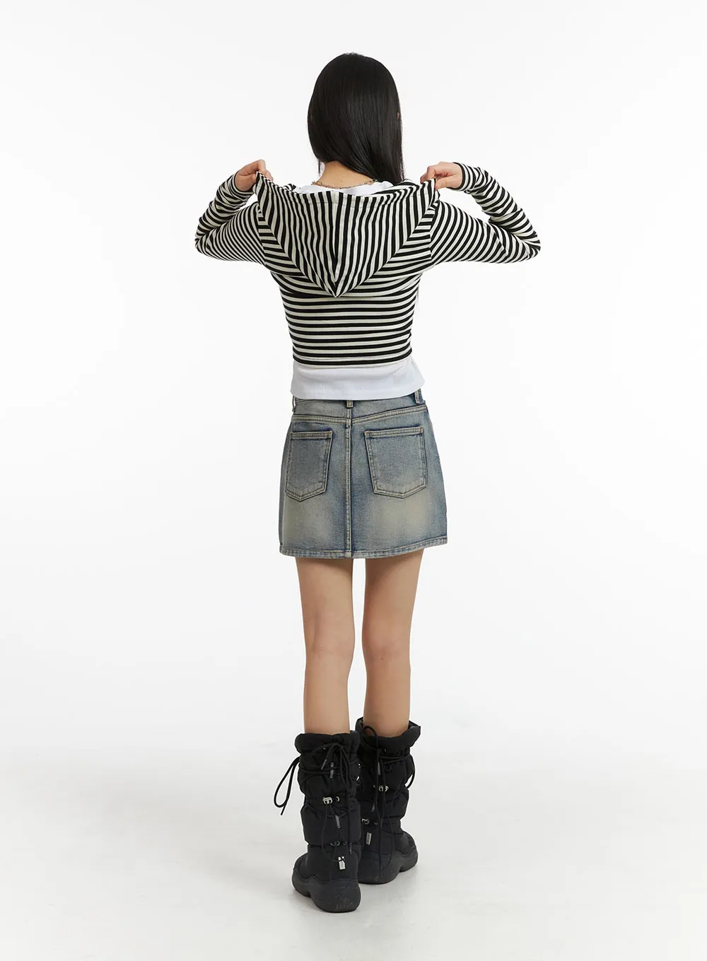 Light Washed Denim Mini Skirt CJ412