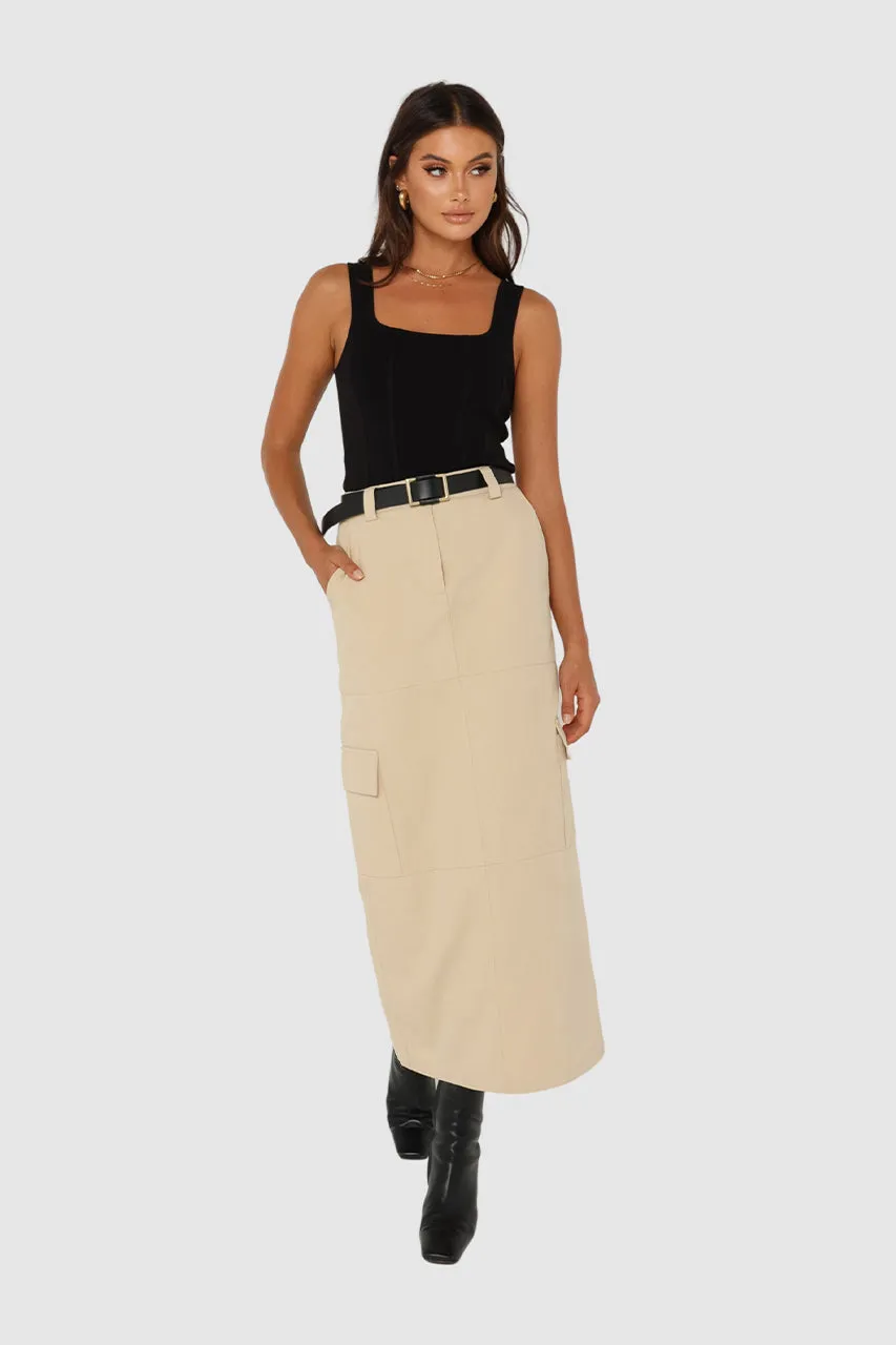 Lisa Cargo Maxi Skirt | Sand