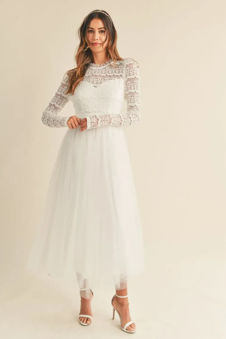 Maeve Lace Bodice Midi Dress