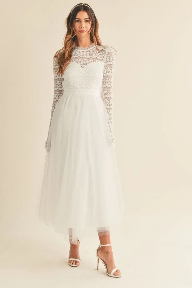 Maeve Lace Bodice Midi Dress