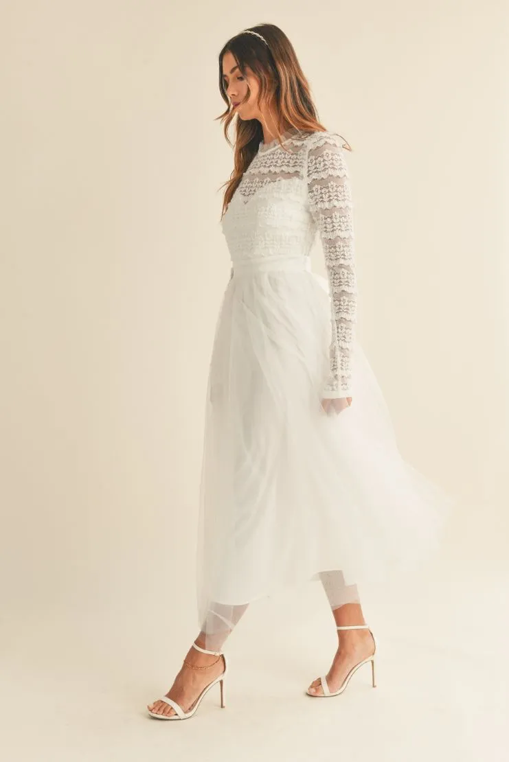 Maeve Lace Bodice Midi Dress